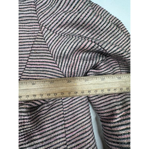 Kasper Rayon/Silk Blend Open Striped Blazer size 14P - Picture 6 of 7
